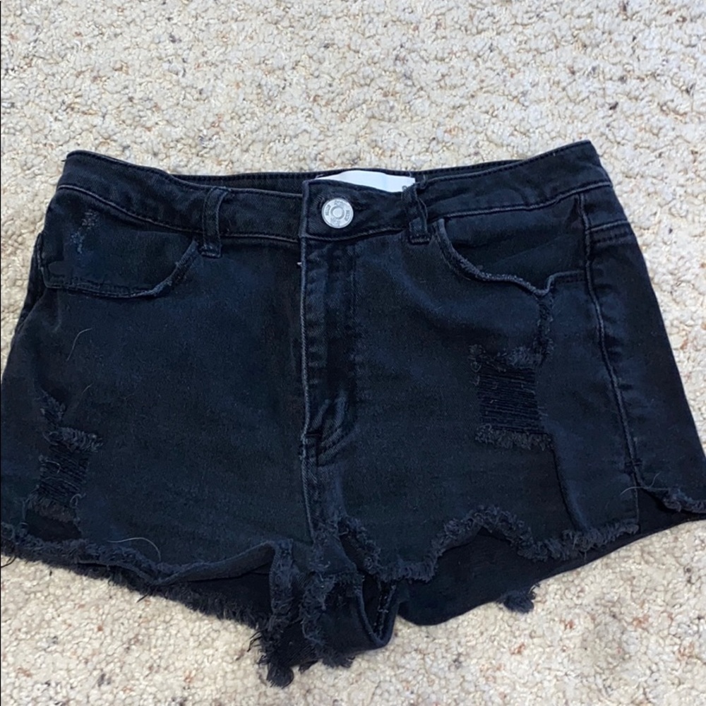 Black Jean Shorts